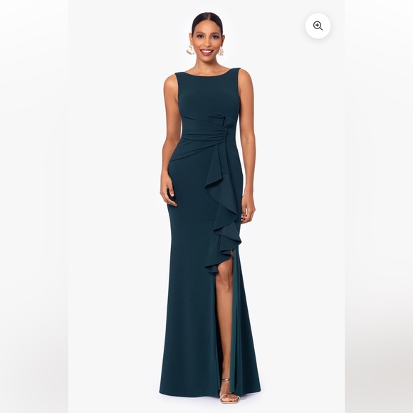 Betsy & Adam Ruffled Bow Gown - Picture 1 of 12